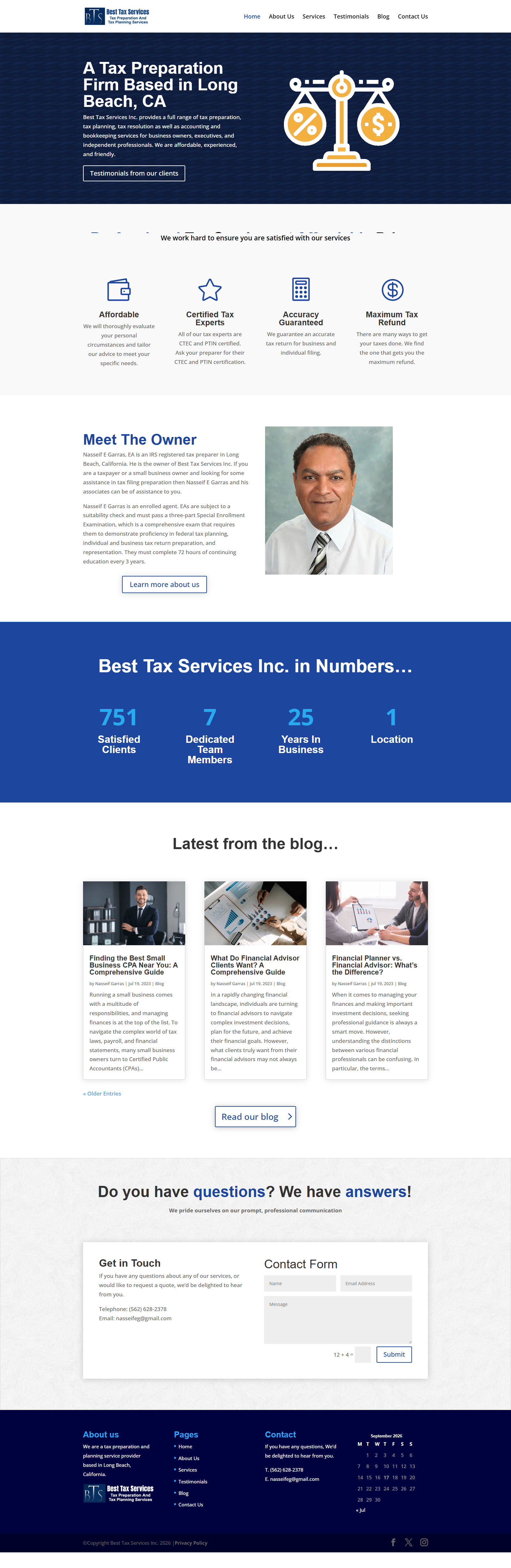 Best Tax Services website designed by AX Webdesign